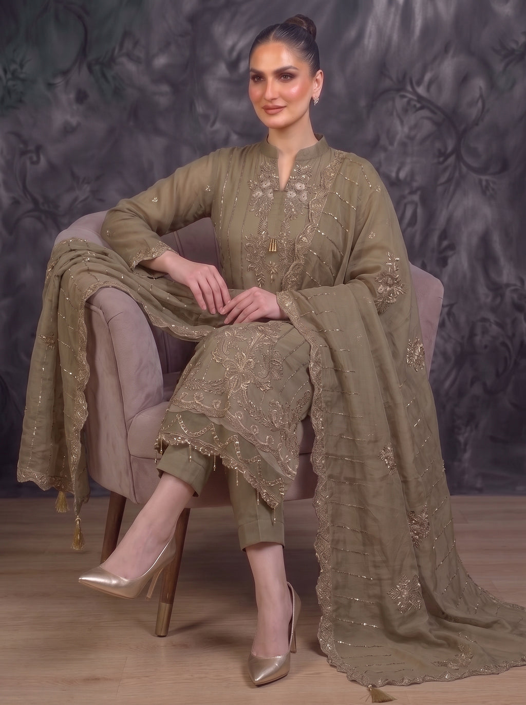 ZARQAAN — Luxury Embroidered Chiffon 3-Piece Suit