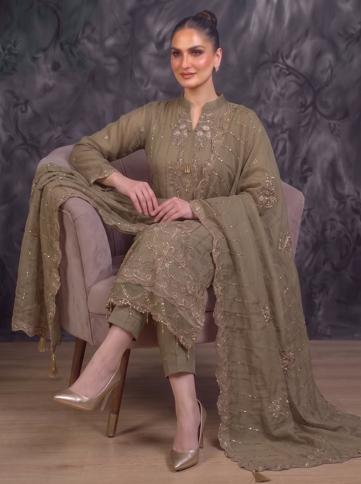 ZARQAAN — Luxury Embroidered Chiffon 3-Piece Suit