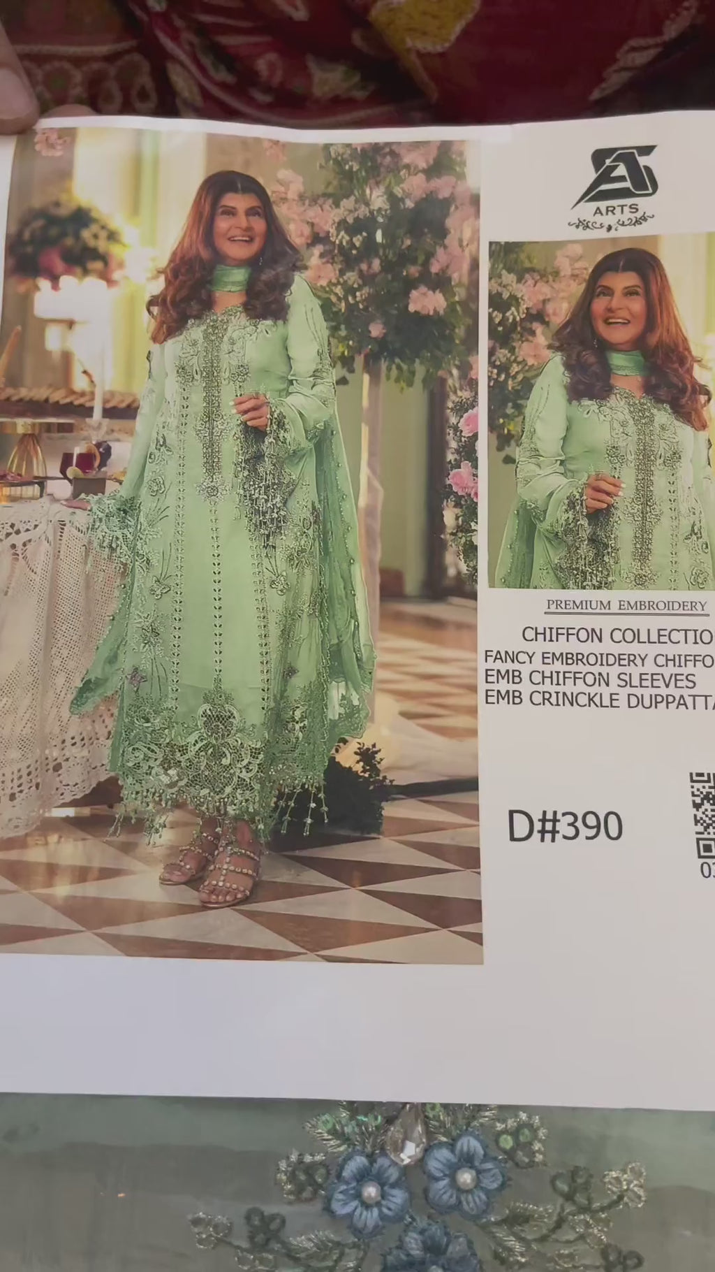AURELIA — Celestial Embroidered Chiffon 3-Piece Ensemble