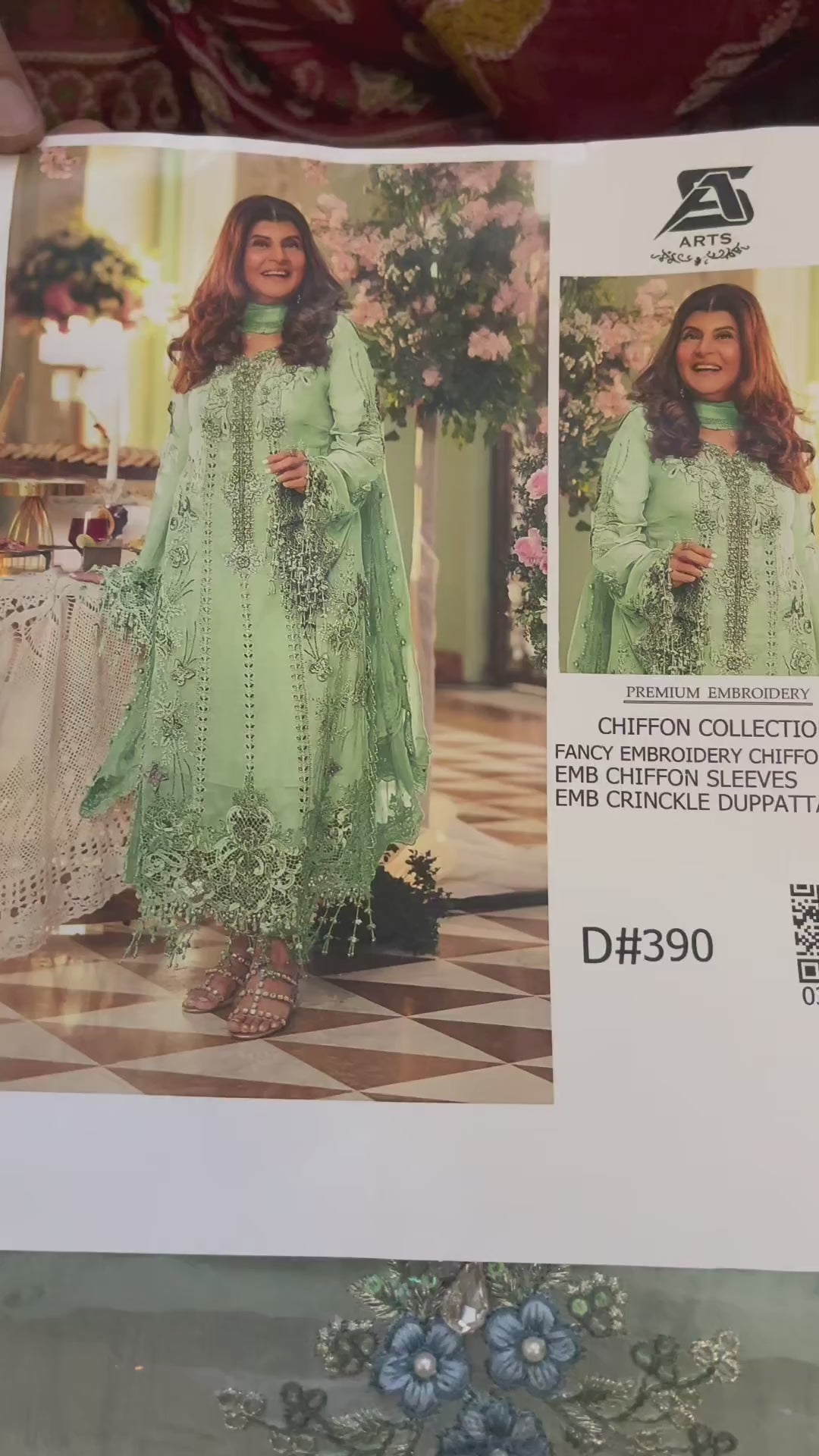 AURELIA — Celestial Embroidered Chiffon 3-Piece Ensemble